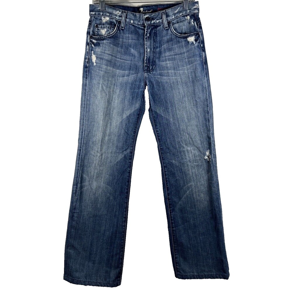 7 For All Mankind Jeans Tripster Blue Denim Distressed Size 29
